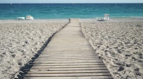 Pier beach road coast. Stock Footage 68896133