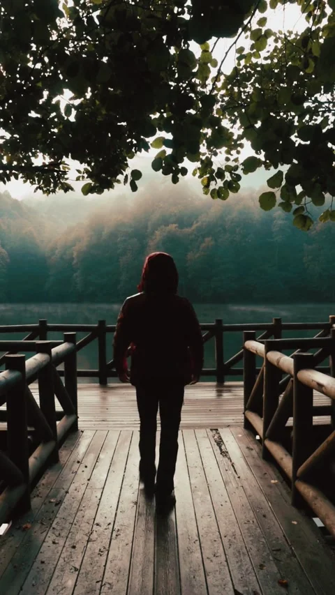 Pier at Beautiful River Stock Footage 243471695