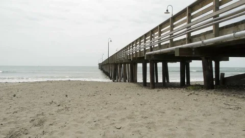 Pier California Beach Stock Footage 75892638