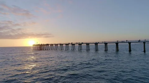 Pier on California Coastline Stock Footage