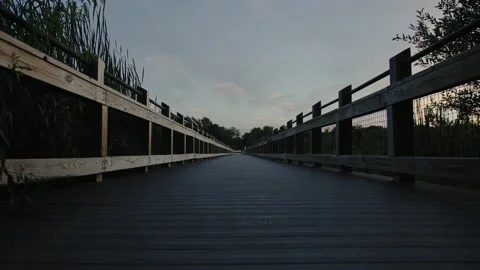 Pier Center Slide-In Sunset Stock Footage 168653149