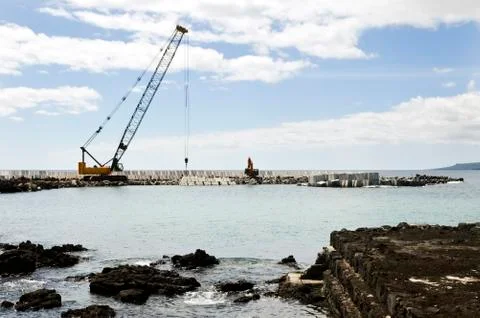 Pier construction Stock Photos