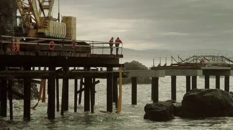 Pier crane 05 Stock Footage 10747945