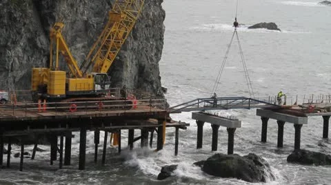 Pier crane m09 Stock Footage 10751032