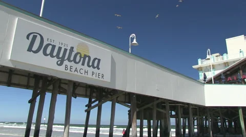 Pier at Daytona Beach Stock Footage 50984684