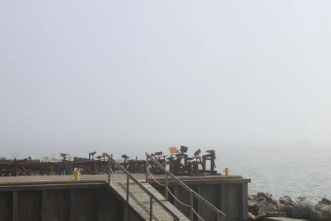 Pier of a dockyard Stock Photos