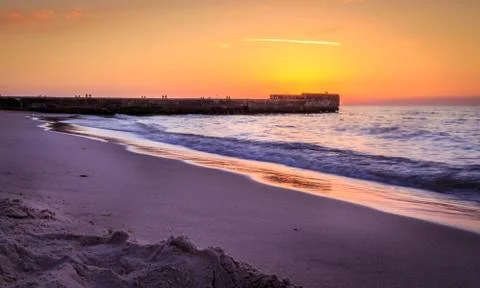 Pier during sunset Foto stock