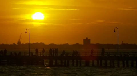 Pier dusk Timelapse Stock Footage 10767515