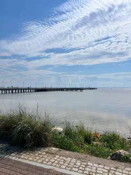 Pier extending into the Baltic Sea Stock Photos