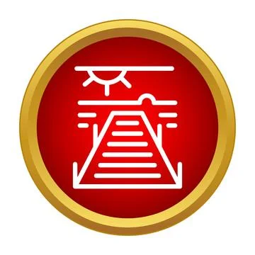Pier extending over ocean water under sun icon Ilustração Stock