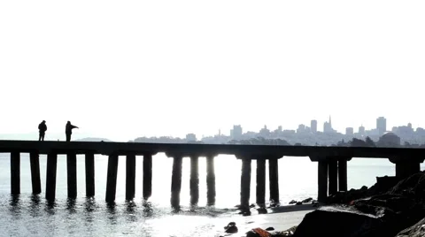 Pier Fishing Stock Footage 49041389
