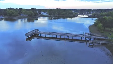 Pier flyover Stock Footage 106724204