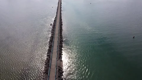 Pier Flyover Stock Footage 159451175