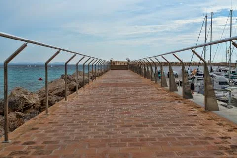 Pier with handrails Stock Photos