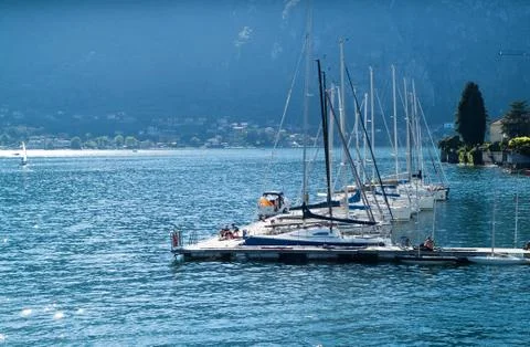 Pier at Lake Como Stock Photos
