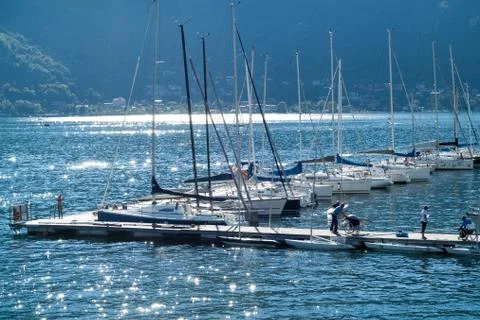 Pier at Lake Como Stock Photos