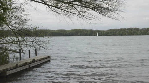 Pier at lake Video stock 23226238