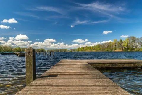 Pier in a lake Stock Photos