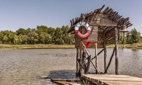 Pier on the lake. Stock Photos