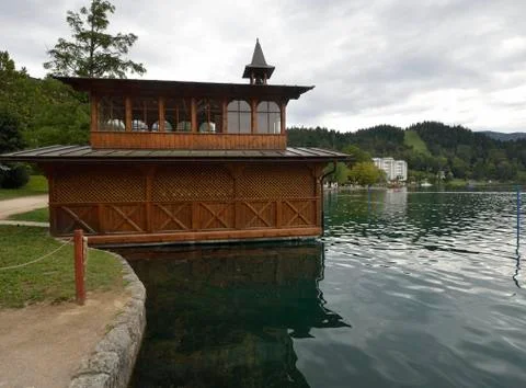 Pier on the lake Stock Photos