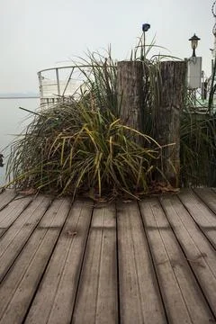 Pier on a lake Stock Photos