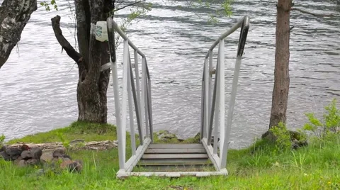 Pier on Lake Teletskoye Stock Footage 50874558