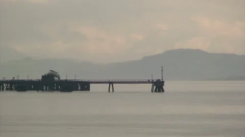 Pier in a loch Stock Footage 39986733