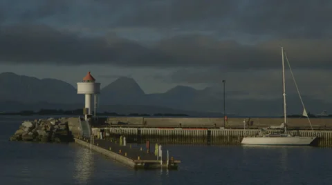 Pier in Molde, Norway Video stock 30444801