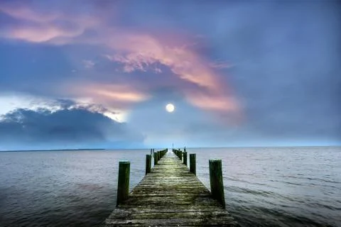 Pier to the Moon Foto stock