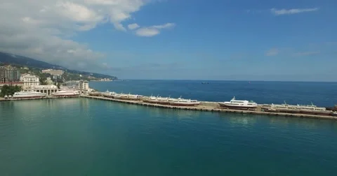 Pier With Moored Boats Video stock 63633129