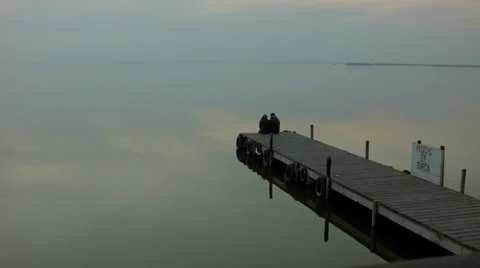 The Pier at nightfall Stock Footage 34424416