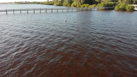 Pier on the ocean in Florida Stock Footage 97912195