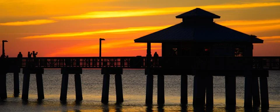Pier in the ocean Stock Photos