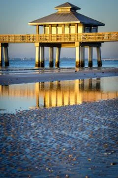 Pier in the ocean Stock Photos