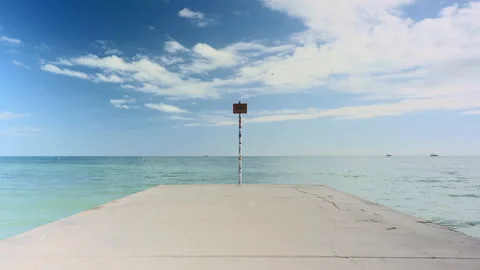 Pier over the ocean in Key West Florida USA Stock Footage 135425403