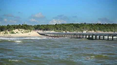 Pier of Palanga Video stock 7750344