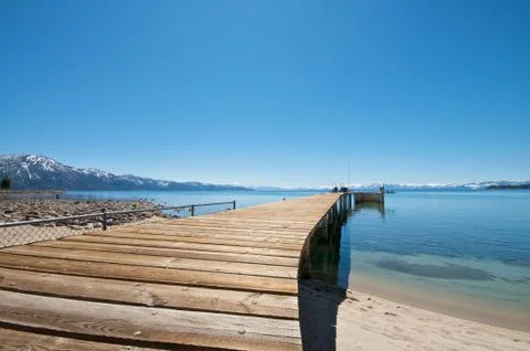 Pier path at lake Stock Photos