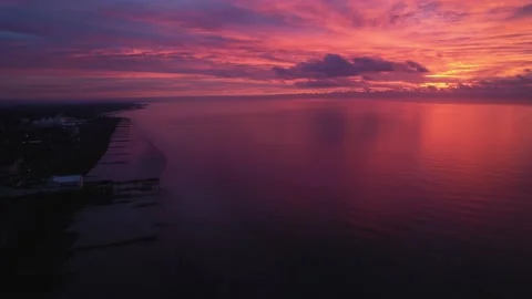 Pier Pink Sunrise Stock Footage 171869770