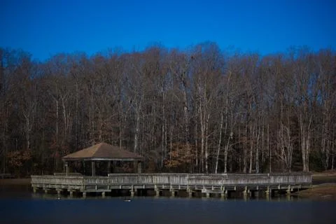 Pier on Pond Stock Photos