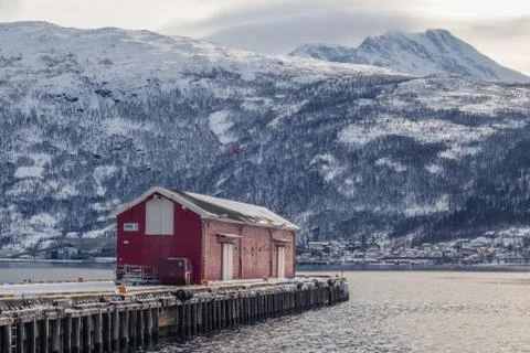 Pier at the port of Narvik Foto stock