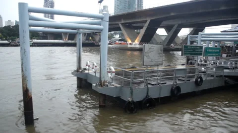 Pier on river Stock Footage 60594173