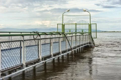 Pier on the river. Stock-Fotos