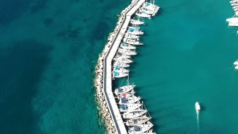 Pier sailboats Stock Footage 91174553