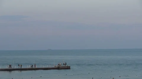 Pier in the sea Video stock 36933654