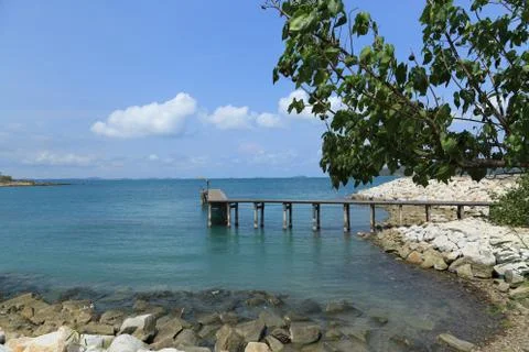 Pier by the sea Stock Photos