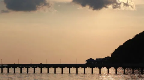 The pier on the sea sunset Vidéo 34710017