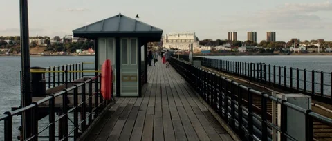 Pier At A Seaside Resort Stock Footage 116382853