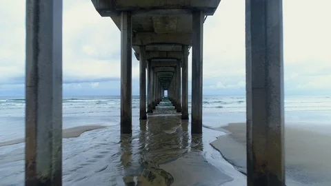 Pier Shot with a drone Video stock 126611486