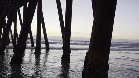 Pier silhouette in Mexico Stock Footage 99049540
