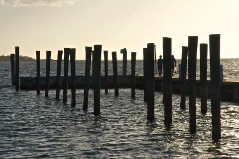 Pier Silhouette Foto stock